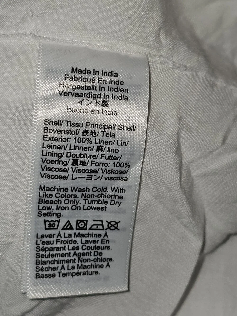 J. Crew White Linen Square-Neck Button Front Tank Size 24